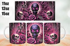 Halloween Skull Mug Wrap Sublimation 11oz, 12oz, 15oz Product Image 1