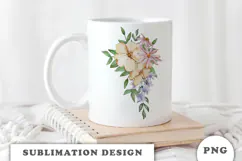 Watercolor Flowers Bouquet png Product Image 3