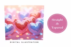 3D Glitter Hearts Tumbler Design, Valentine's Day Tumbler 3D Product Image 3