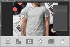 T-shirt Music Scene Flat Lay Product Image 2