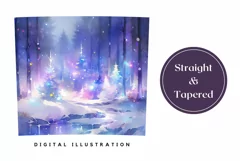 Christmas Tumbler Wrap, Watercolor Forest Sublimation Design Product Image 3
