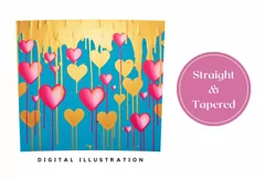 Glitter Love Tumbler Design, Valentine's Day Tumbler PNG Product Image 3