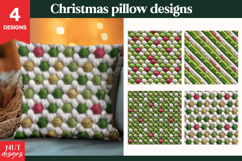 Knitted Christmas pillow sublimation Green Christmas Pattern Product Image 3