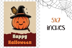 Cartoon Halloween Greeting Card, Halloween Pumpkin Wall Art Product Image 3