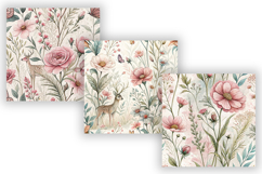 Coquette Wildflowers Seamless Pattern, Romantic Pink Floral Product Image 3
