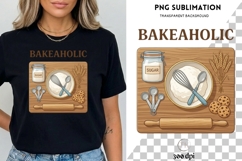 Bakeaholic PNG | Baking Lover Design | Kitchen Clipart Product Image 3