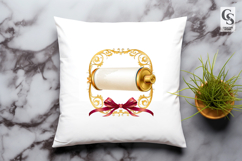 Golden Scroll Frame Clipart Sublimation PNG Product Image 3