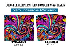 Colorful Floral Pattern Tumbler Wrap Design Product Image 3