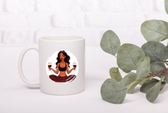 Cartoon Yoga Illustration, Wine Yoga Sublimation Design Product Image 3