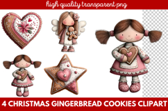 Christmas Gingerbread Cookies Clipart | Cute Holiday Cookie Product Image 1