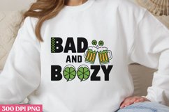 BAD AND BOOZY PNG, ST PATRICKS DAY Drink Sublimation PNG Product Image 1