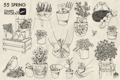 Spring Garden Procreate Stamp Brushes Product Image 3