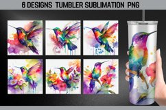 Rainbow Hummingbird Tumbler Wrap Sublimation Design Product Image 2