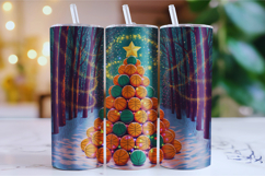 Merry Basketball Tumbler Wrap | Christmas Wrap Product Image 1