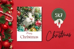Christmas Cat Greeting Card Template Product Image 3