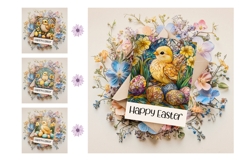 Happy Easter Greeting Card, Stained Glass Easter Card Design Product Image 3