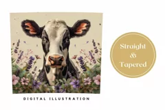 Summer Cow Tumbler Wrap Design, Floral Tumbler Template Product Image 3
