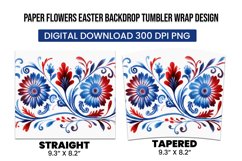 Paper Flowers Easter Backdrop Tumbler Warp Design Product Image 3