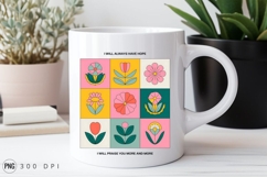 Retro Floral Tiles Pattern Sublimation Png Product Image 2