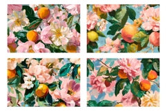 Peony Cosmetic Bag, Summer Flowers Cosmetic Bag Print Product Image 3