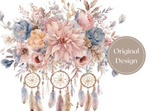 Watercolor Dream Catcher Tumbler Design, Boho Tumbler Wrap Product Image 3