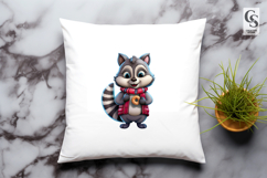Cute Raccoon Donut Clipart Sublimation PNG Product Image 3