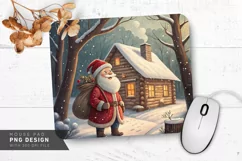 Jolly Santa by Snowy Log Cabin Mouse Pad Sublimation Design Product Image 1