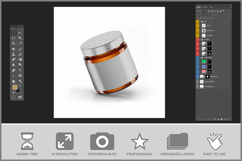 Amber Glass Jar Mockup Product Image 3