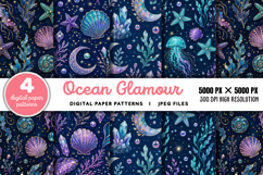 Ocean Glamour Seamless Digital Paper JPG Product Image 1
