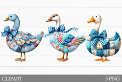Patchwork Goose Clipart. Patchwork Goose Sublimation Product Image 1