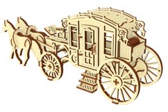 Carriage SVG laser cut file, Caravan wagon 3d puzzle file Product Image 4