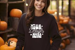 Gildan 18000 Black Mockup, Halloween Gildan 18000 Mockup Product Image 1