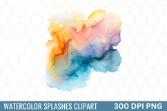 Watercolor Splashes Background Clipart Product Image 1