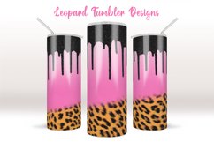 Leopard Tumbler Sublimation design, Skinny Tumbler 20 oz Product Image 1