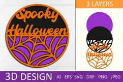 3d Halloween gnome svg, Layered halloween laser cut Product Image 5