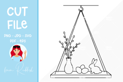 Easter SVG Line Art Cut File Product Image 1