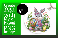 Trendy Round Design for Keychains , Easter Bunny Product Image 1