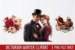Victorian Winter Clipart Sublimation, Victorian Sublimation Product Image 1