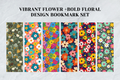 Vibrant Flower &amp; Bold Floral Bookmark Set,Bright Modern Product Image 3
