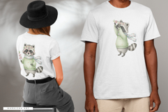 Watercolor Spring Raccoon PNG Product Image 3