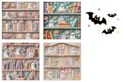 Cute Halloween Square Coasters, Halloween Ghost Coasters Product Image 3