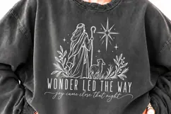 Wonder Led The Way Christmas PNG, Shepherd and Lamb Nativity Product Image 3