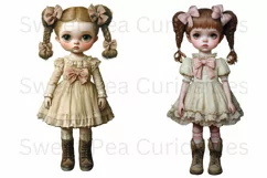 Girls, Ephemera, PNG, watercolor, Clipart Product Image 3