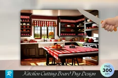 Farmhouse Kitchen with Holiday Treats Cutting Board PNG Product Image 1