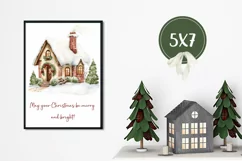 Merry Christmas Greeting Cards, Cozy Christmas House Card Product Image 3