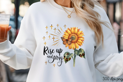 Rise up and pray PNG, Sunflower Christian Sublimation PNG Product Image 3