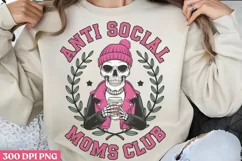 Anti social murder club PNG, Funny Skeleton Sublimation PNG Product Image 3