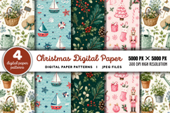 Christmas Digital Paper Backgrounds JPG Product Image 1