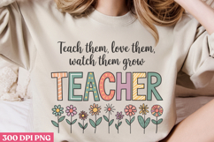Teacher Watch Them Grow PNG, Retro Teacher Sublimation PNG Product Image 3