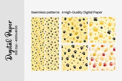 Dog Paw Digital Paper Seamless Scrapbook Paper Product Image 2